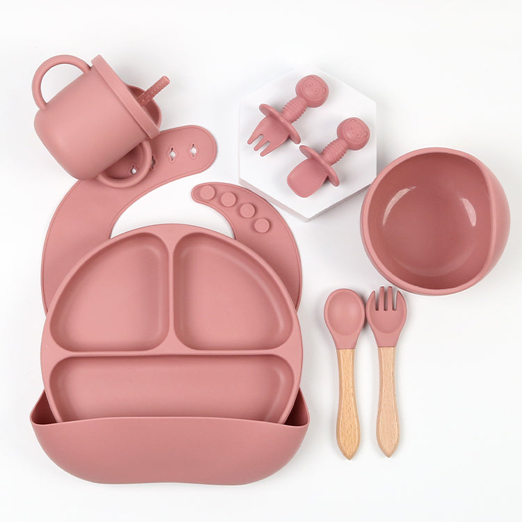 Silicone Suction Baby Feeding Plate Set