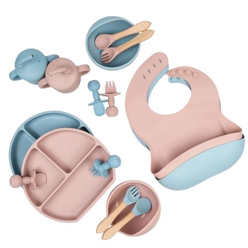 Silicone Suction Baby Feeding Plate Set