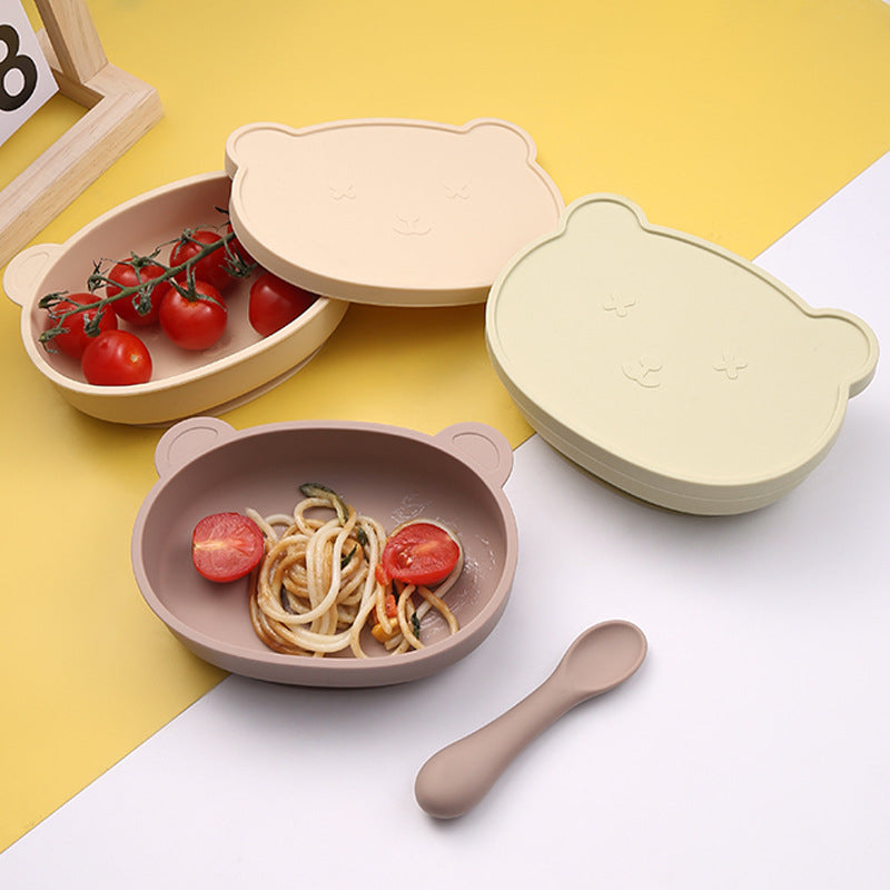 Leak-Proof Silicone Kids Bento Plate Set