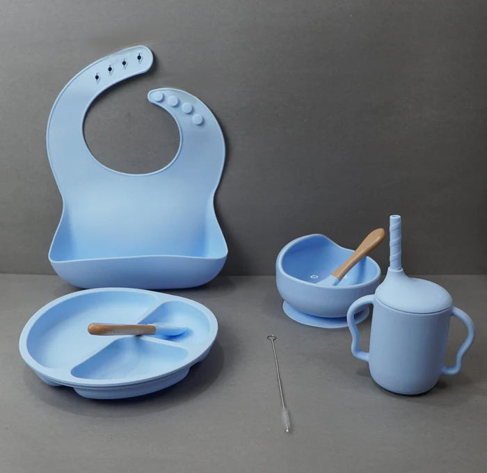 Silicone Suction Baby Feeding Plate Set