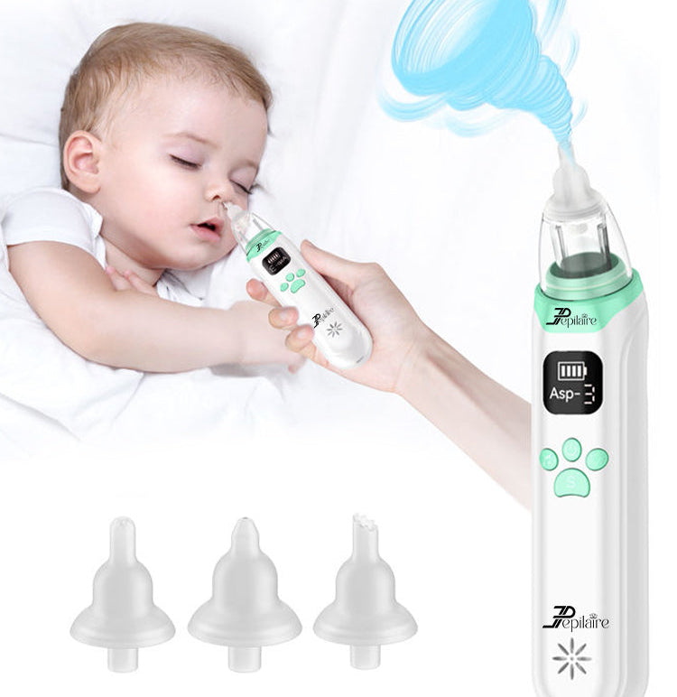 USB Rechargeable Baby Nasal Aspirator with Soft Silicone Tips