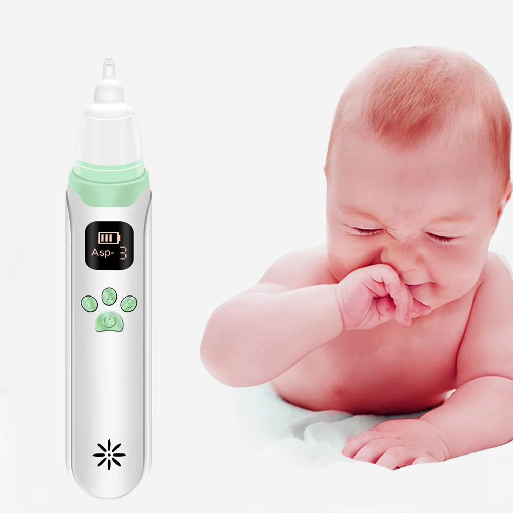 USB Rechargeable Baby Nasal Aspirator with Soft Silicone Tips