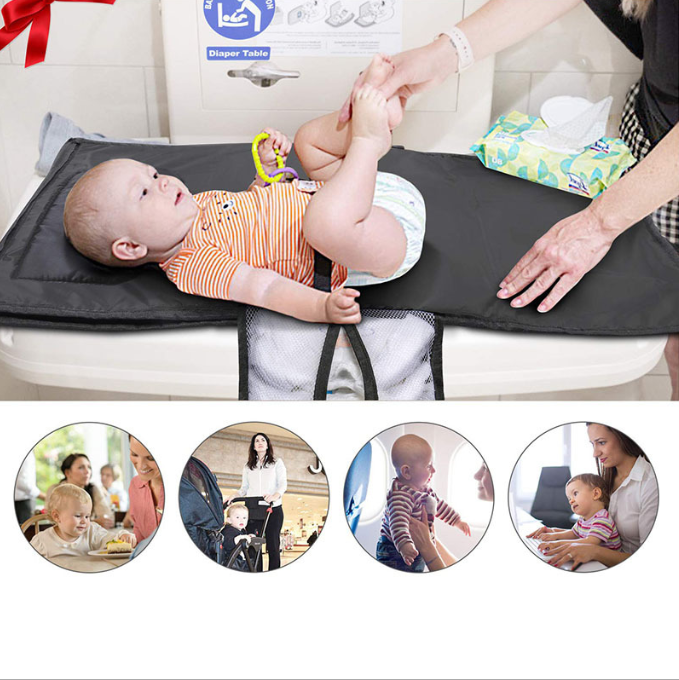 Portable Baby Diaper Changing Pad with Storage Pockets