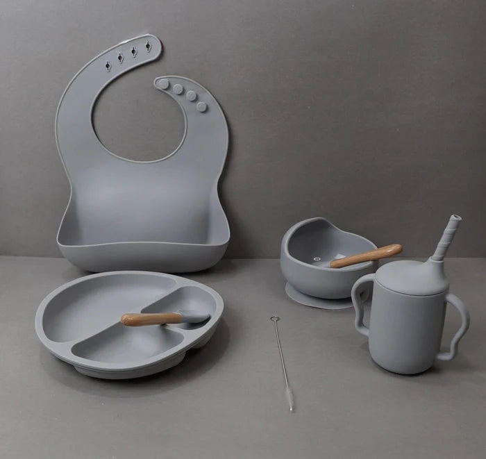 Silicone Suction Baby Feeding Plate Set