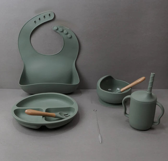 Silicone Suction Baby Feeding Plate Set